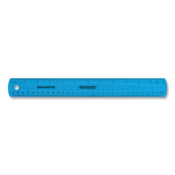 Westcott® Non-shatter Flexible Ruler, Standard-metric, 12" (30 Cm) Long, Plastic, Assorted Translucent Colors, 12-box freeshipping - TVN Wholesale